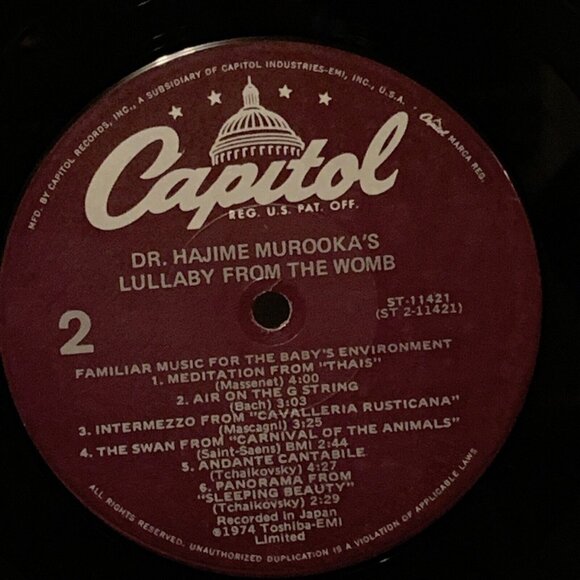 Dr. Hajime Murooka Lullaby From The Womb (Vinyl, 1974) Capitol ST-11421 NM LP - Picture 9 of 9